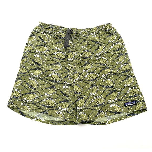 Patagonia Other - Patagonia Baggies Shorts Mens Medium Green Fish AOP 100% Nylon Lined 6" Inseam